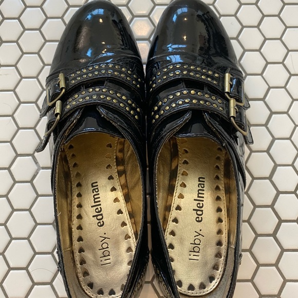 Libby Edelman studded black and gold loafer - Picture 2 of 6